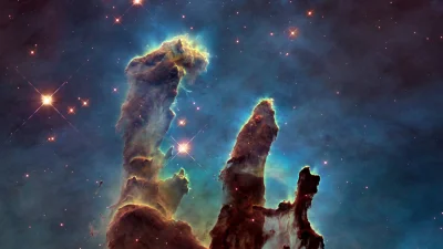 k.....5 - Nowe zdjęcia mgławicy orła i "Pillars of Creation" zrobione przez Hubble. W...