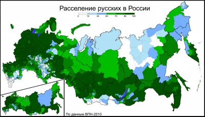 swietlowka - Procentowy udział etnicznych Rosjan (Ruskich) w poszczególnych rajonach ...