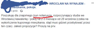 fillion - " To fajnie że szukacie mieszkania, ale syn mojego znajomego będzie studiow...