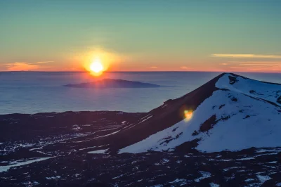 dominik304 - Zachód słońca widziany z Mauna Kea najwyższego wulkanu archipelagu Hawaj...