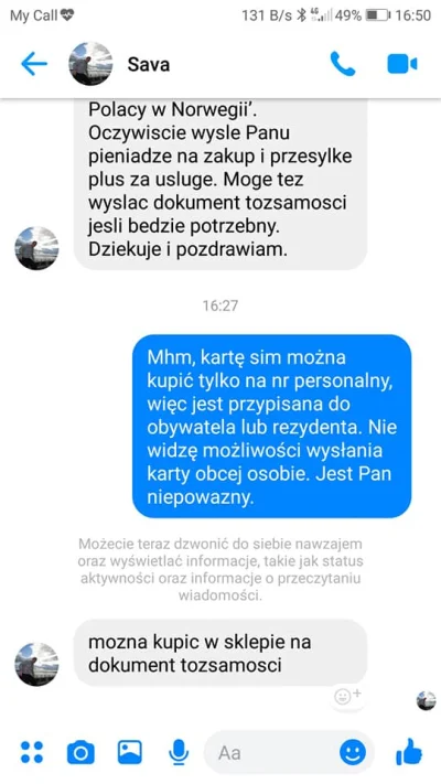 PMV_Norway - No ale spoko w końcu wyśle też dokument na który mogę kupić mu kartę