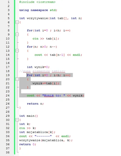 kierownica - Uczę się c++ i chciałem napisać program sumujący kolejne wartości tablic...