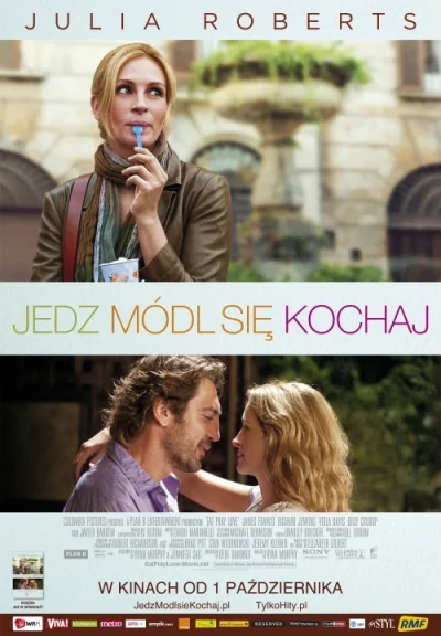 toppsycrett - #film EAT PRAY LOVE - poproszę spagetti z Rzymu,słońce Indii i ten baje...