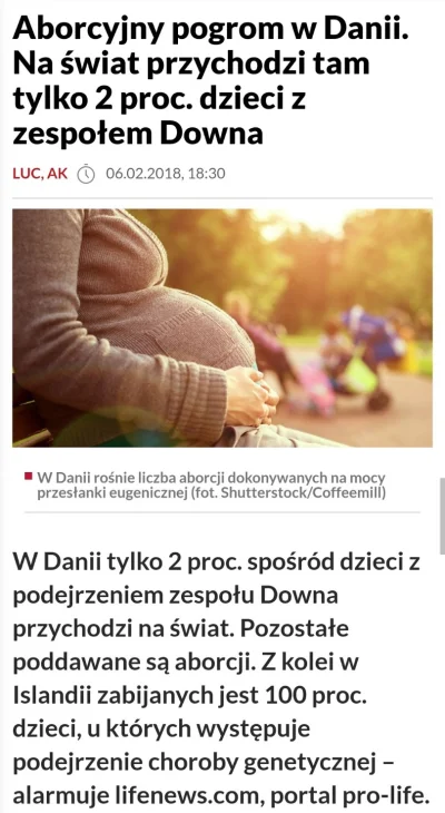 PreczzGlowna - W Islandii podobno 100% płodów z zespołem Downa jest abortowanych. Czy...