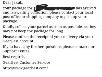 Baton93 - Pierwszy raz zamówiłem coś z #gearbest i dostałem takiego maila ? Co mam da...
