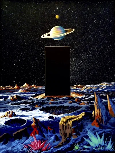 d.....4 - Iapetus: The Monolith Waits - Steve Dodd 

#scifiart #odysejakosmiczna2001 ...