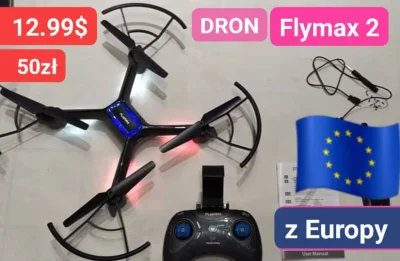sebekss - Tylko 12.99$ (50zł) za drona Flymax 2 WiFi FPV z Europy❗
WiFi, kamera, ok ...