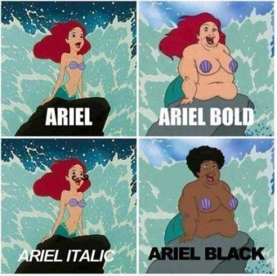 M.....U - #ariel #syrenka #czcionka #humor