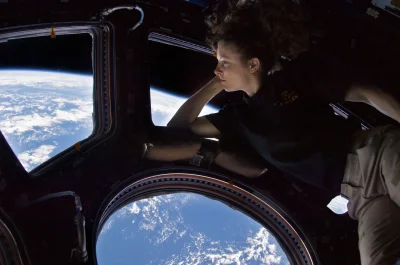myrmekochoria - Tracy Caldwell spogląda na Ziemię ze stacji kosmicznej ISS, 2010.

...