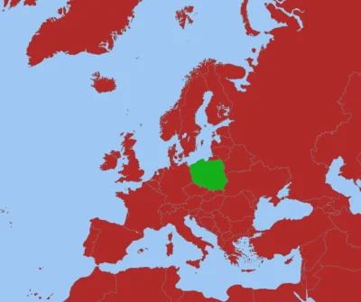 PajonkPafnucy - Mapa z Polską na zielono, reszta na czerwono

#mapy #polska #polska...