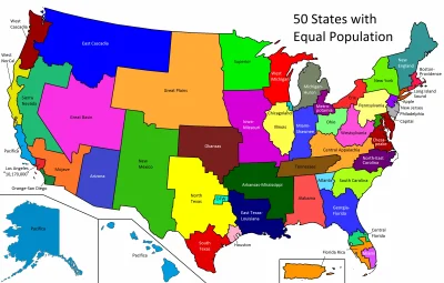 InformacjaNieprawdziwaCCCLVIII - USA (i Portoryko) podzielone na 50 stanów o (prawie)...