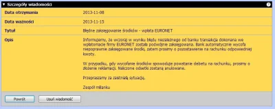 marek255 - Wczoraj wpłatomat Euronetu podwoił moją wpłatę. Dzisiaj otrzymałem taką ot...