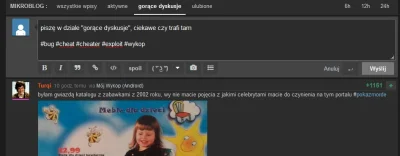 c.....a - piszę w dziale "gorące dyskusje", ciekawe czy trafi tam

#bug #cheat #che...