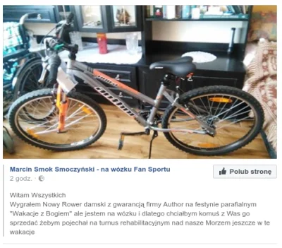 brokenik - #pomagajzwykopem #heheszki

Chłopak wygrał rower na festynie parafialnym...