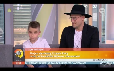 K.....G - na #tvn leci o 13 letnim niewidomym chłopcu który gra na klawiszach a Kraśk...