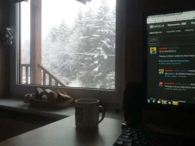 Voytex - Niedzielny poranek przy kawie a za oknem śnieg , las i gory (⌐ ͡■ ͜ʖ ͡■) 
#s...