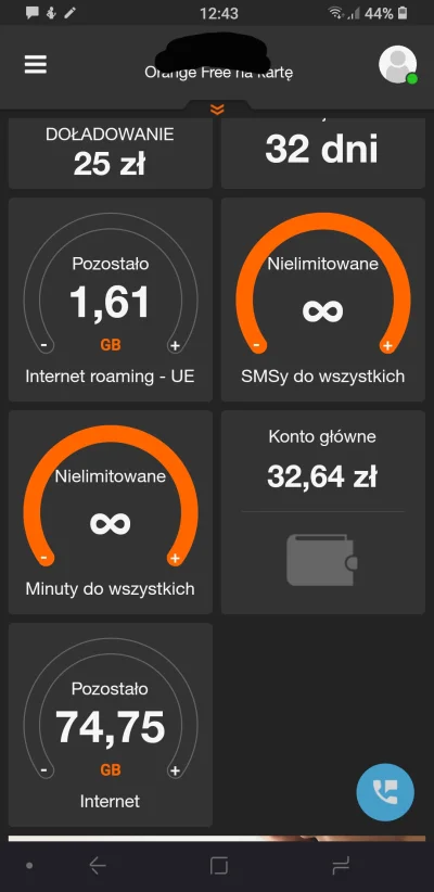 Pimpuszek - W orange free na karte internet zaczął się zbierać co miesiąc?
Dzisiaj do...