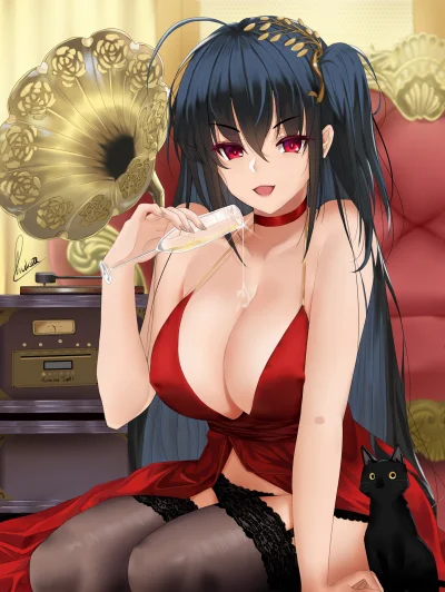 Azur88 - #randomanimeshit #anime #azurlane #taihou #longhair #blackhair #redeyes #zak...