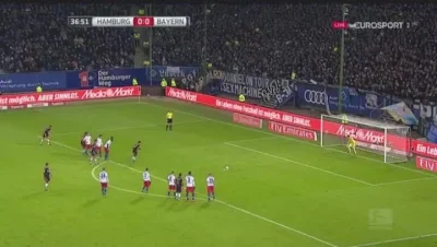 Kimbaloula - Lewandowski, gol na 0:1 w meczu HSV - Bayern #golgif #mecz
