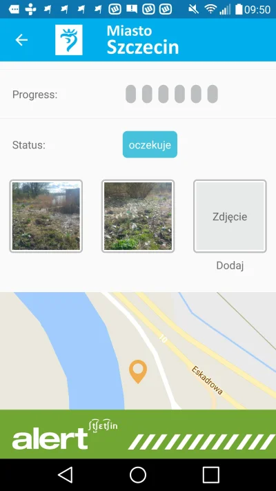 ziobro2 - 10 kwietnia zgłosiłem male skupisko smieci nad Odrą przez ta aplikacje Szcz...