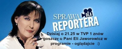 joanna-wdowiak - Dzisiaj w TVP 1 o godz. 21.25 znów będę gościć u Pani Eli Jaworowicz...