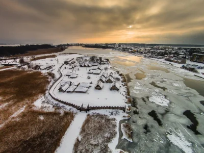 profkaufman - Zachód słońca nad Centrum Słowian i Wikingów Wolin Jomsborg Vineta
#wo...