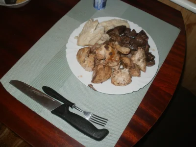 anonymous_derp - Dzisiejsza kolacja: Odgrzewane filety dorszowe, smażone nerki wieprz...