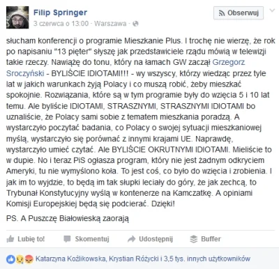 yazhubal - Filip Springer o programie Mieszkanie Plus
źródło: https://www.facebook.c...