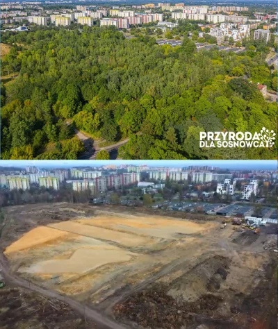 roso122 - Sosnowiec miesiąc temu i dzisiaj. :-(

#Sosnowiec #przyroda #urbanistyka
