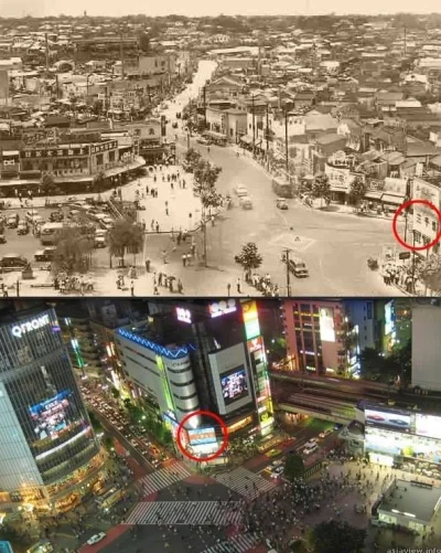 adam-nowakowski - Słynne przejście dla pieszych "Shibuya Crossing" kiedyś i dziś. Nie...