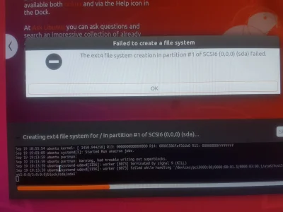 g.....i - Przy próbie instalacji Linuxa Ubuntu 18.04.3 na dysk HDD, po 30 minutach ma...