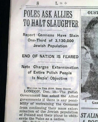 frrans - "New York Times z 11 grudnia 1942 informuje (na 8 stronie) o tym, że rząd RP...