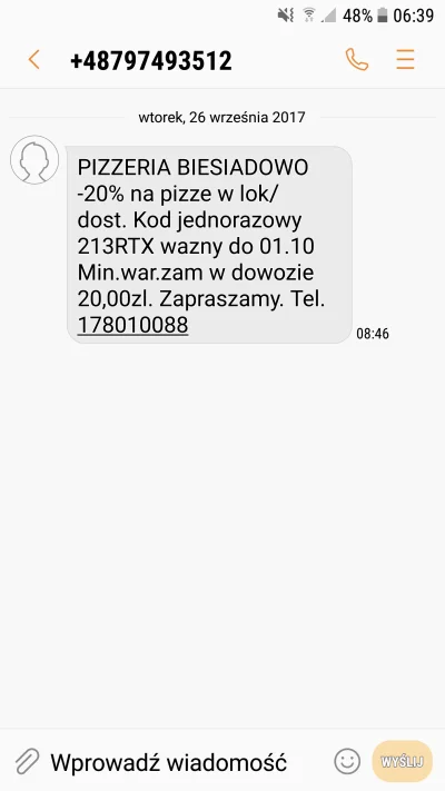 3330235 - #rozdajo #fastfood #pizza #rzeszow #biesiadowo
Mireczki wrzucam kod rabato...