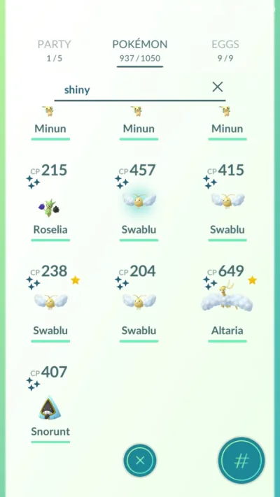 Winger0 - #pokemongo ehh żeby tak inne shiny często wpadaly jak swablu, dzisiaj 5 szt...