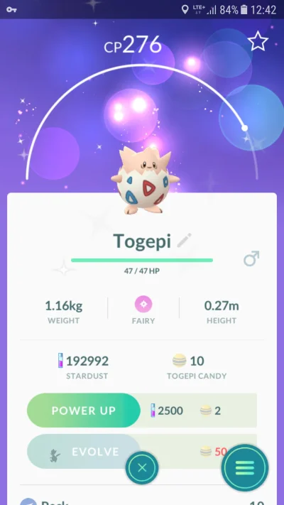 michal2k17 - Pierwszy shiny w kolekcji 
#pokemongo #togepi