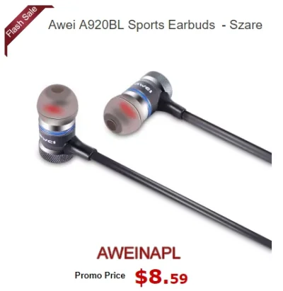 Smil0don - Słuchawki bluetooth Awei A920BL Sports Earbuds w cenie 8.59$
Z kodem: AWE...