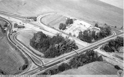kris006 - Węzeł autostradowy A4 - Bielany Wrocławskie rok ok. 1937-1939. Stacje benzy...