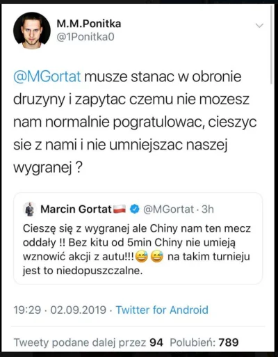 seraph88 - Reakcja Gortata i odpowiedź Ponitki po wygranej Polaków z reprezentacją Ch...