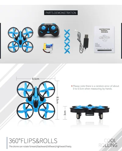 Prostozchin - Mini dron, dla dzieci i początkujących JJRC H36 za 16$

#aliexpress #...