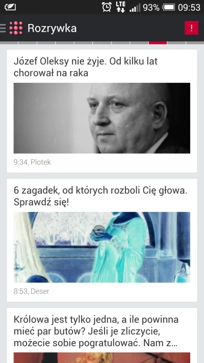 W.....r - Wyborcza zaś umieściła to w dziale z rozrywką...