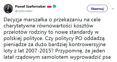 k1fl0w - @mrbarry: Twój marszałek odbył za dużo lotów i trzeba to jakoś przykryć? 

...