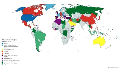 A.....1 - Kraje, które zostały zaatakowane przez USA.

#mapy #mapporn #ciekawostki ...