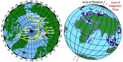 KubaGrom - Wędrówki ziemskiego bieguna magnetycznego na północnej półkuli (rekonstruk...