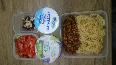 krave - #fitpudelka
#dieta 
Sos bolognese, makaron
Sałatka: mix sałat, papryka, pomid...