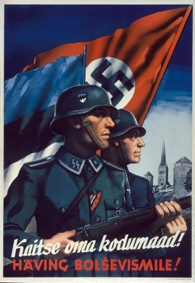 johanlaidoner - Estoński plakat propagandowy z czasów II Wojny Światowej zachęcający ...