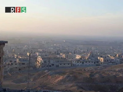 Zuben - Panorama ruin Al-Bab z wzgórza szpitalnego zdobytego wczoraj wieczorem przez ...