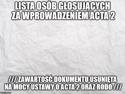 JakubWedrowycz - Kilka osób pytało się o to, kto głosował za przyjęciem ACTA 2. Otórz...