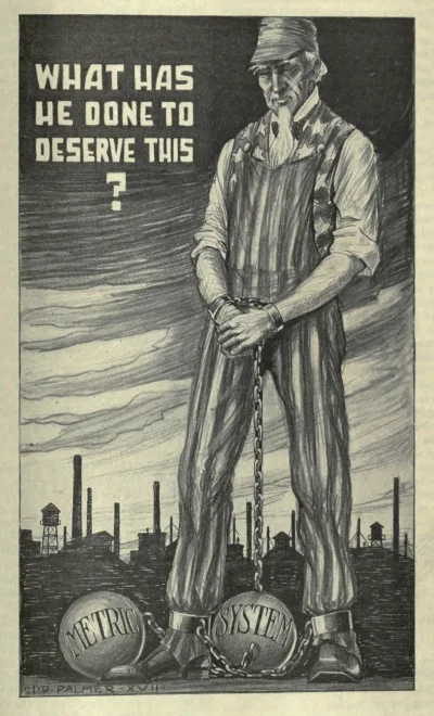 WezelGordyjski - Plakat Amerykańskich Ślusarzy z 1917 roku. #bekazsystemumetrycznego