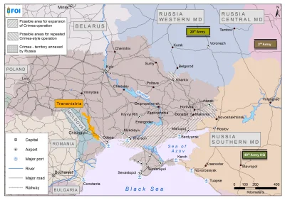rebel101 - Mapa prezentująca możliwe działania armii rosyjskiej "w celu interwencji n...