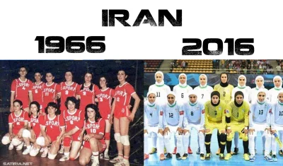 Sakura555 - Irańskie sportsmenki kiedyś i dziś.
#islam #sport #historia #muzlumanie ...
